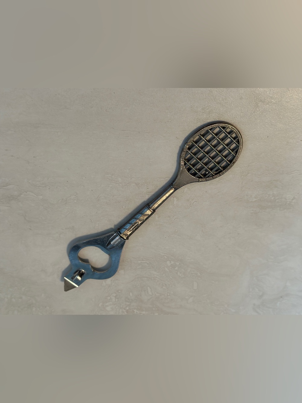 Vintage Tennis Racquet Bottle Opener Barware Beer Retro